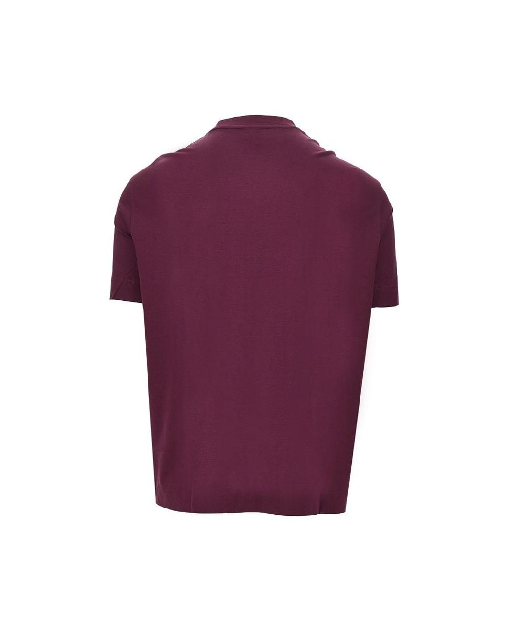 Emporio Armani Purple Lyocell And Cotton Blend T-Shirt With Logo for men