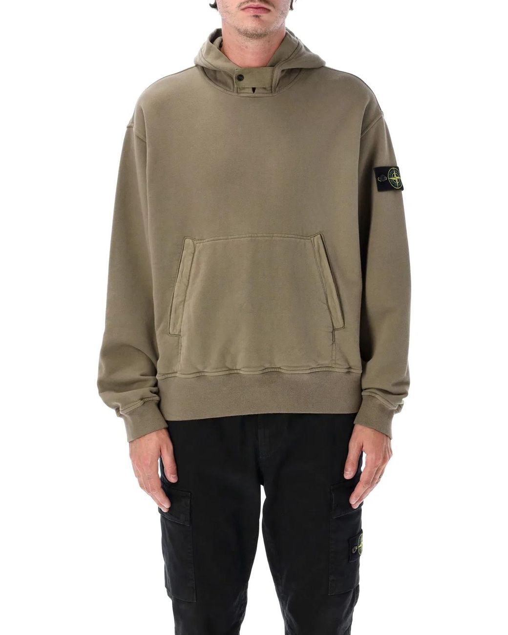 Stone Island Natural Brushed Organic Cotton Hoodie for men