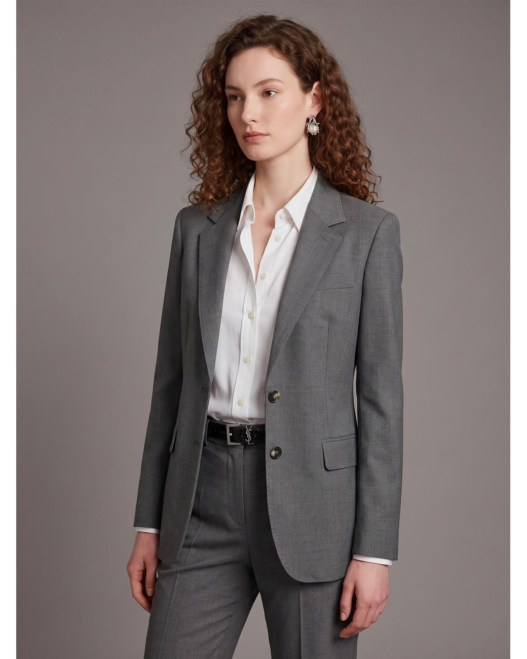 SUTTON NEW YORK Gray Single-Breasted Jacket