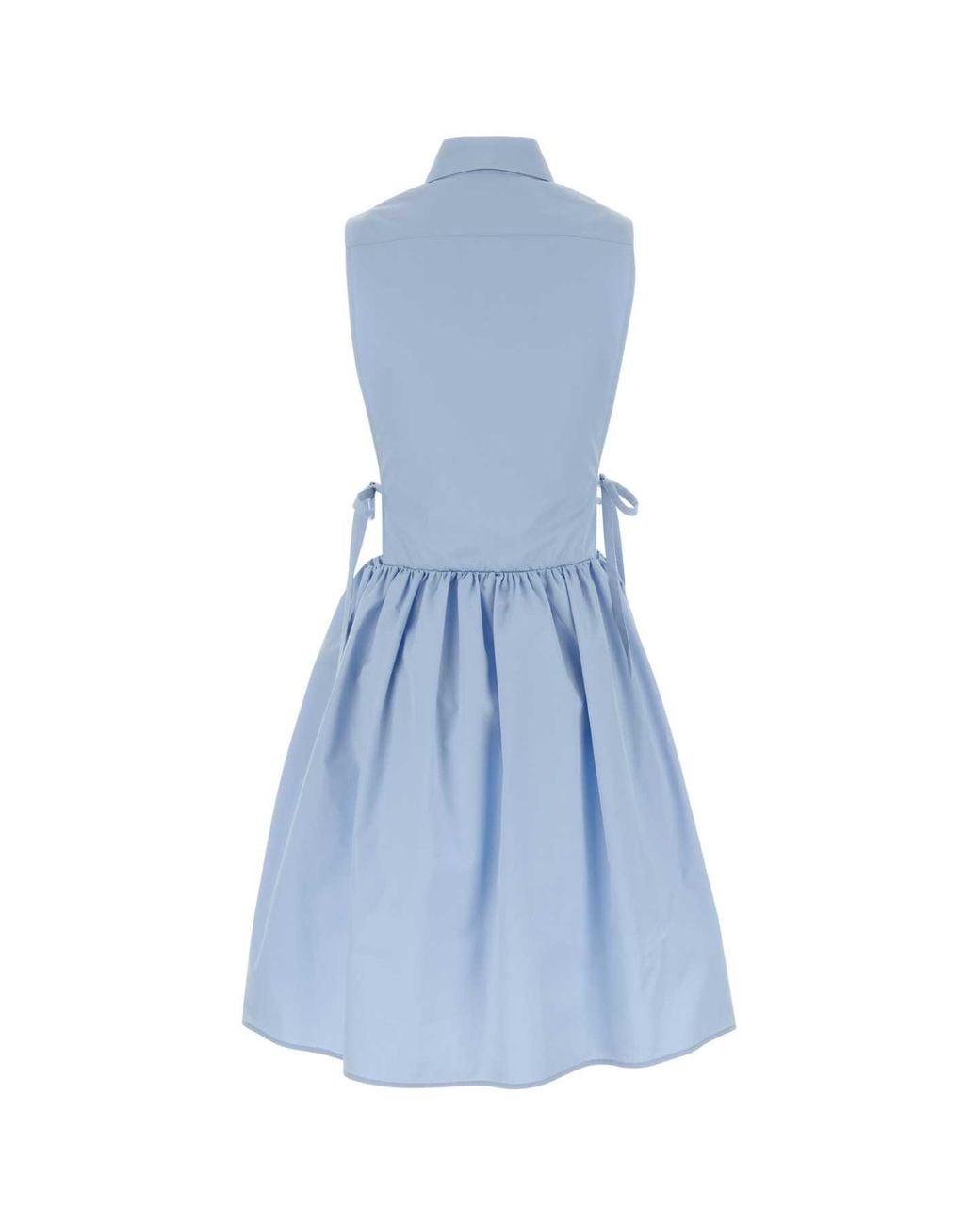 Miu Miu Blue Cotton Poplin Shirt Dress