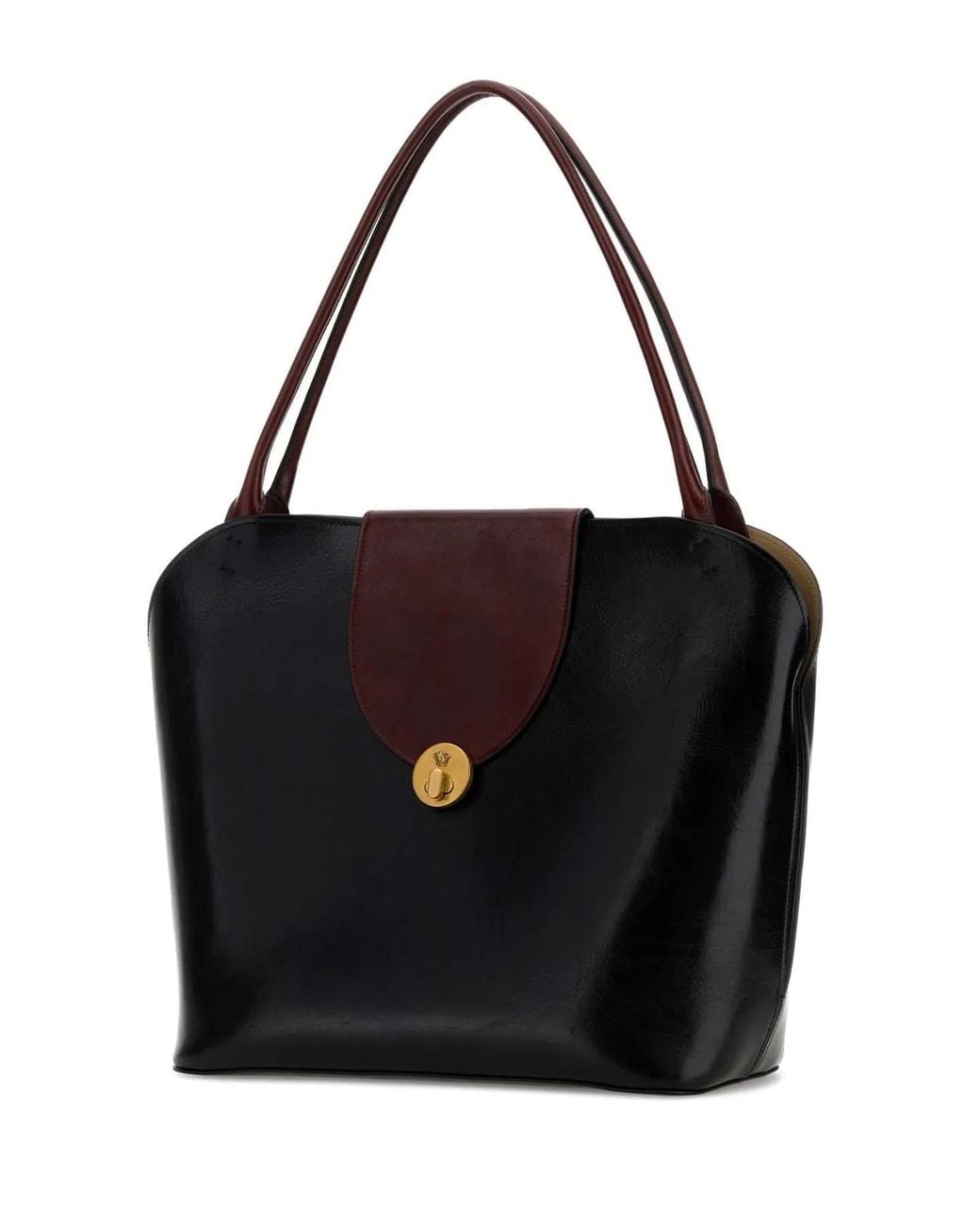 Versace Black Large Handle Shoulder Calf Leather