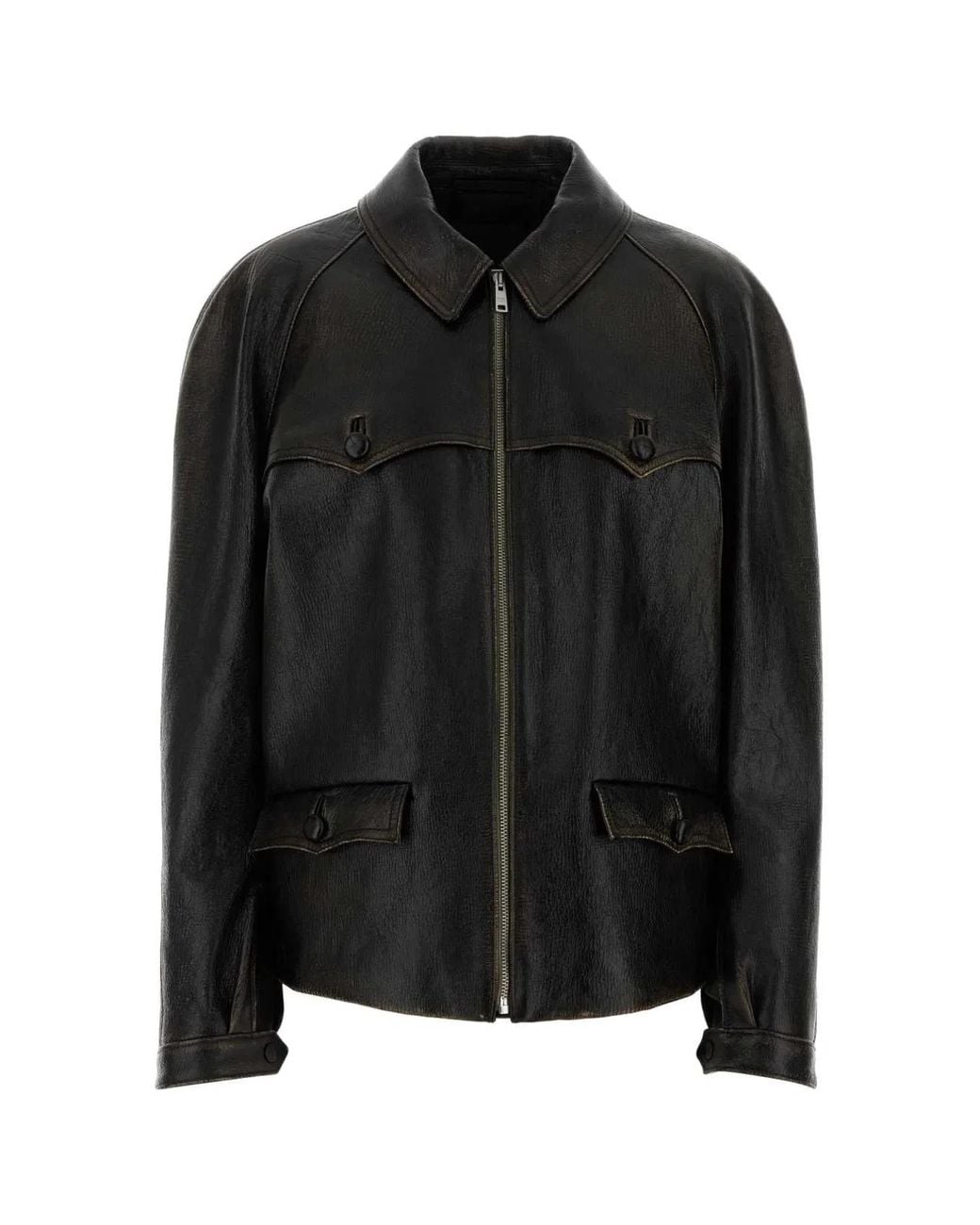 Prada Black Shirt Collar Jacket