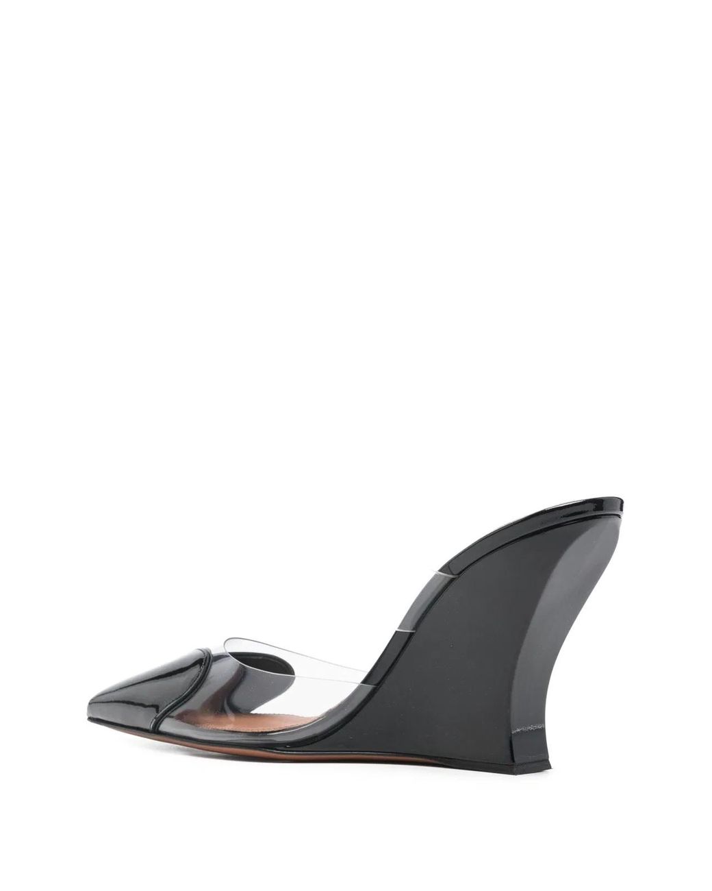 Alaïa Black Le Cœur Pvc; Leather Wedge Mules