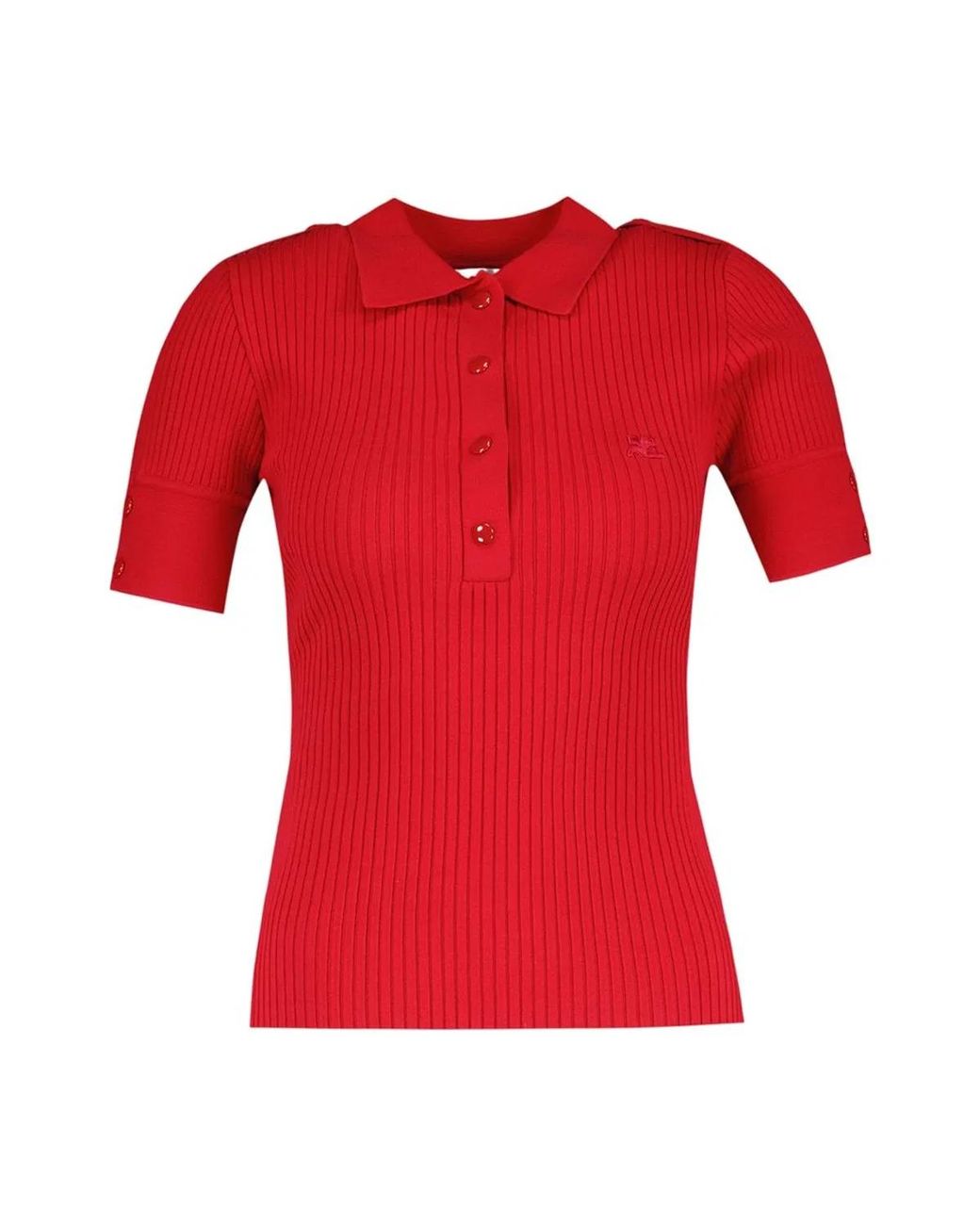 Courreges Red Courregès Ss Polo Sweater