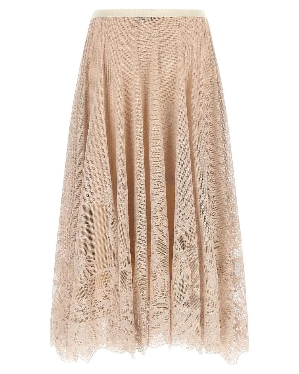 Fabiana Filippi Natural Jacquard Lace Skirt