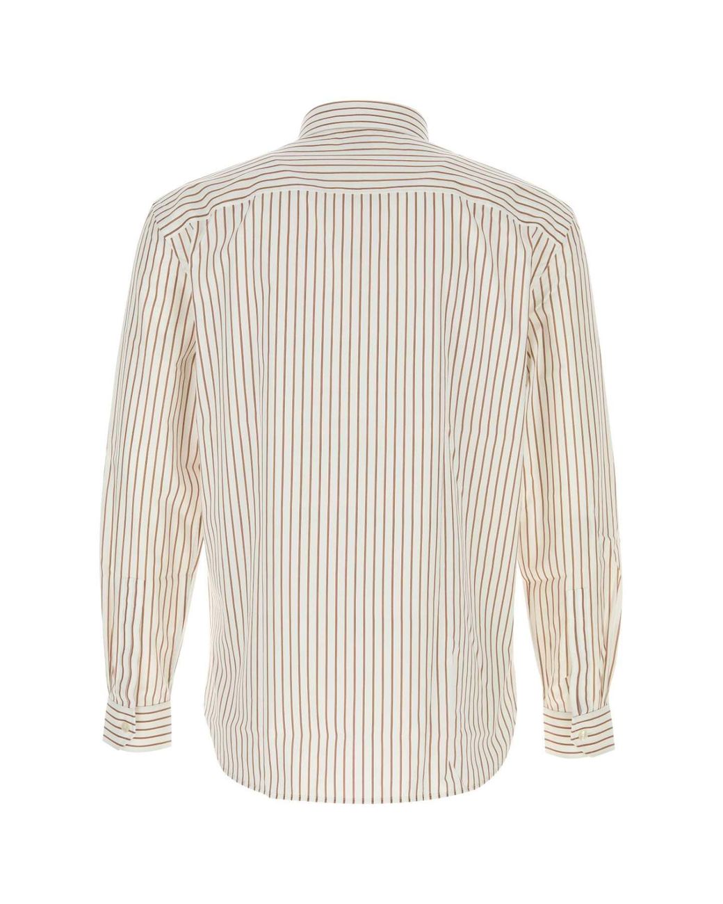 Saint Laurent White Stripe Shirt With Ysl Embroidery Pocket for men