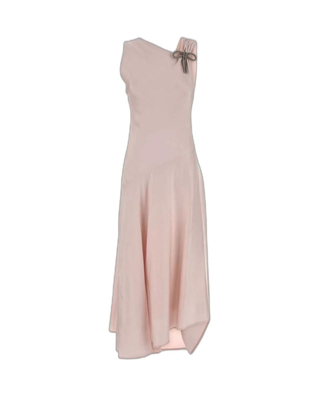 Jil Sander Pink Asymetric Dress With Diagonal Cut