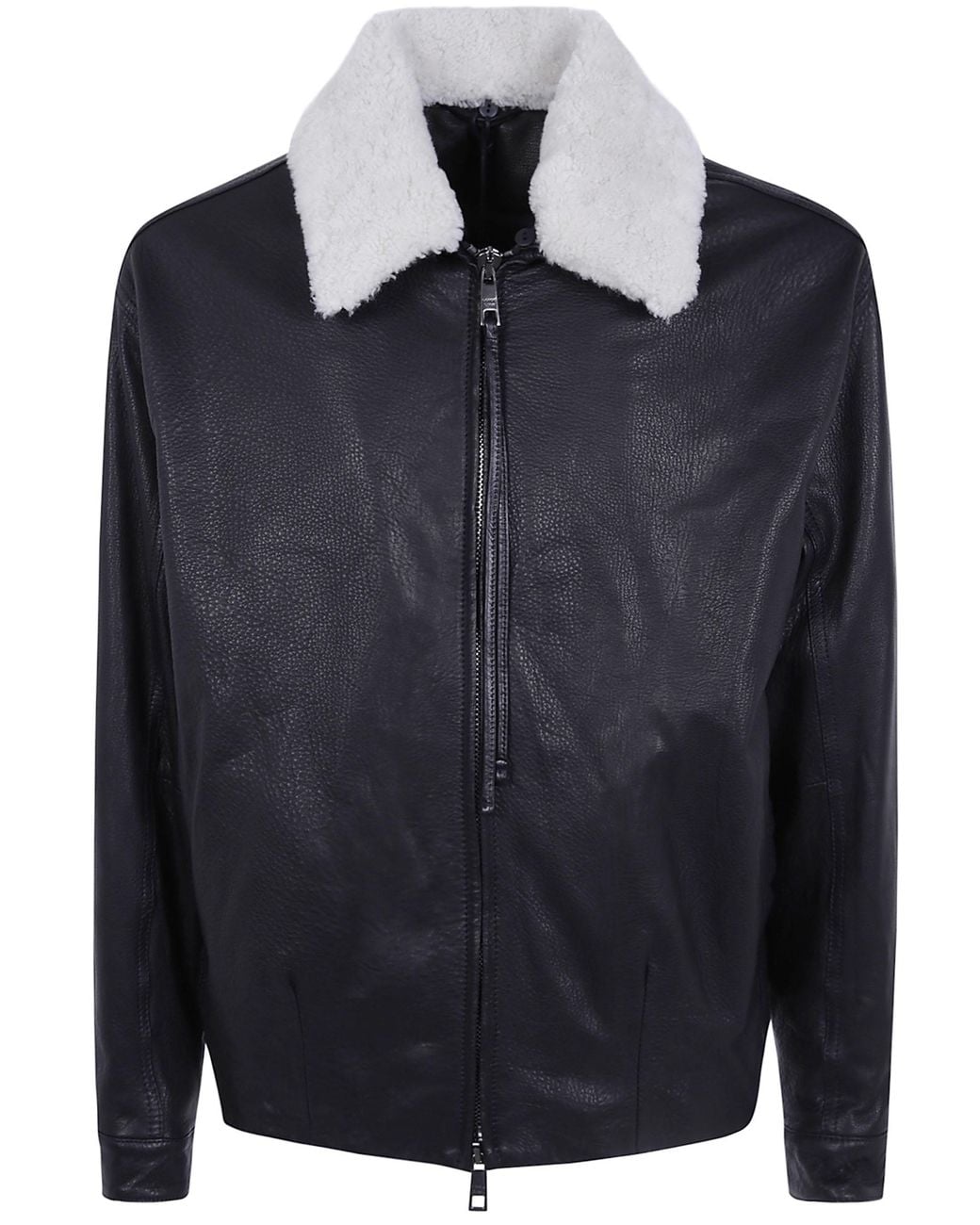 Giorgio Brato Blue Leather Jacket for men