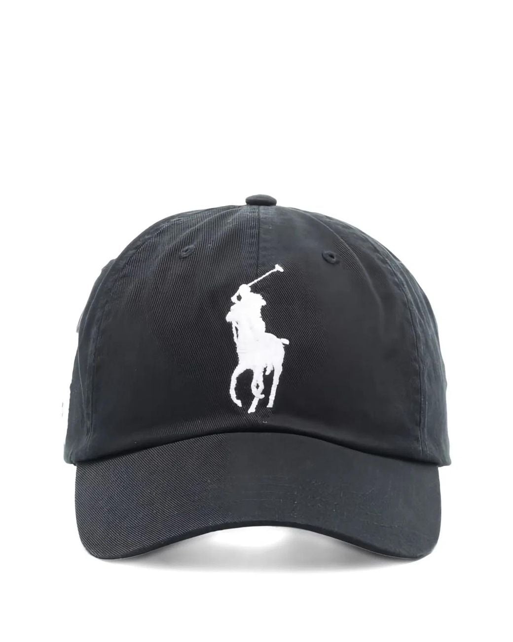 Ralph Lauren Black Big Pony Chino Cap for men