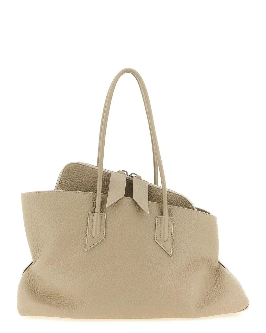 The Attico Natural 'La Passeggiata Medium' Shoulder Bag