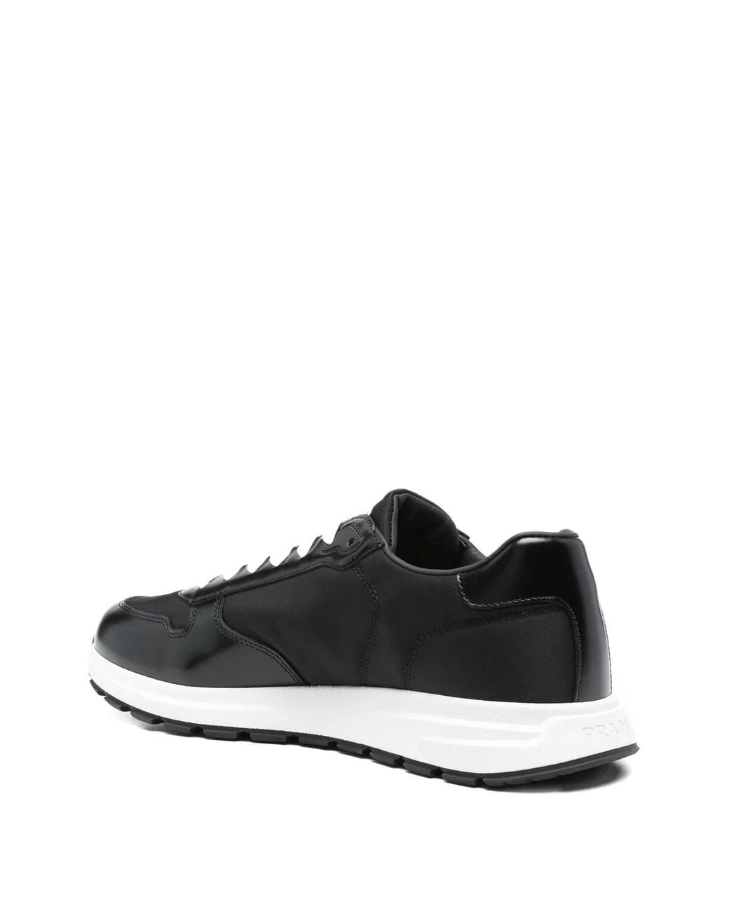 Prada Black Prax 01 Re-Nylon And Brushed Leather Sneakers for men
