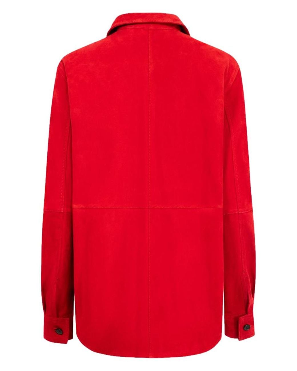 Totême Red Suede Leather Overshirt