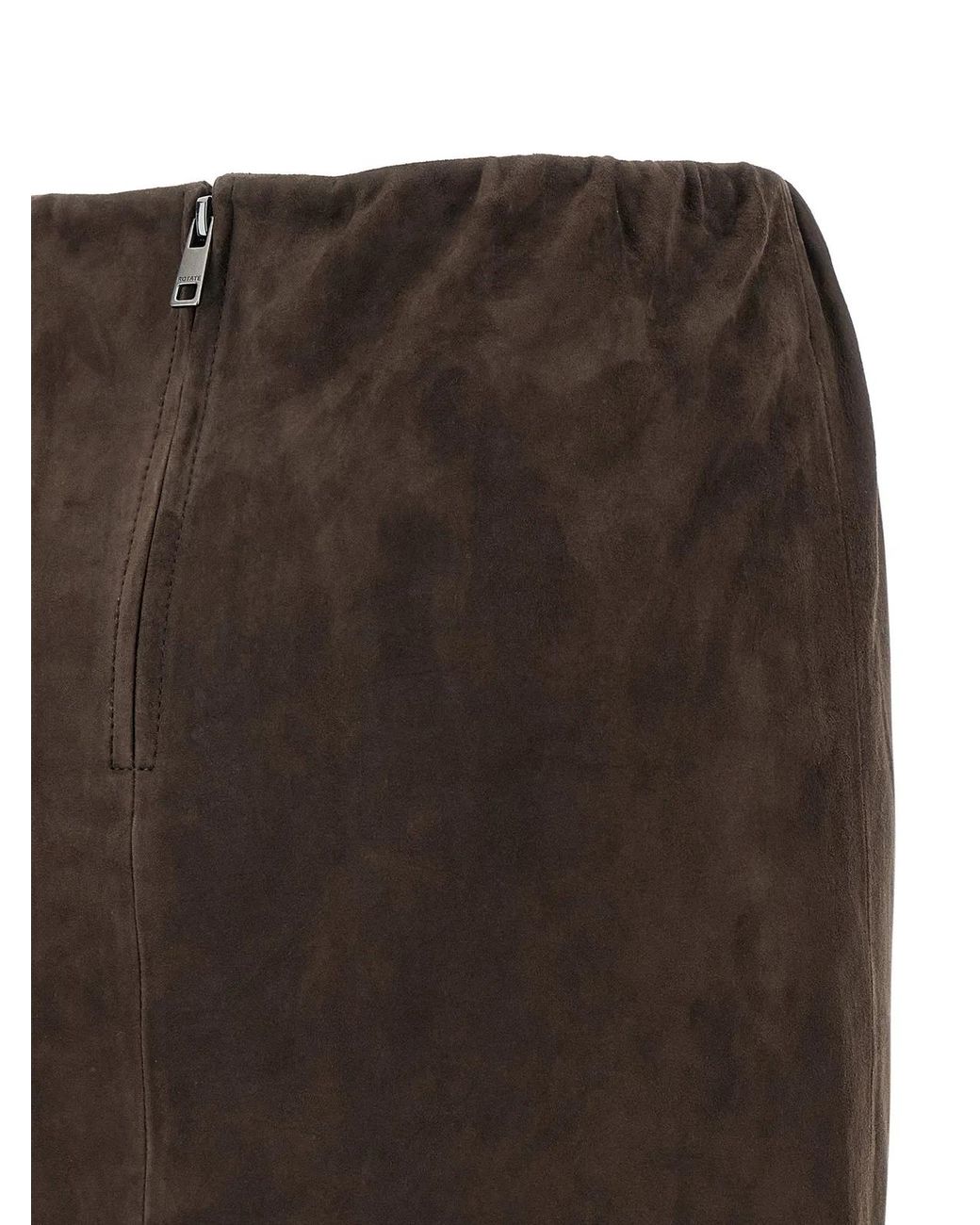 ROTATE BIRGER CHRISTENSEN Brown Suede Skirt