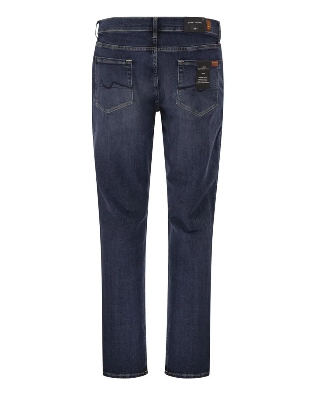 7 For All Mankind Blue Slimmy Tapered Luxe Performance Stretch Denim Jeans for men