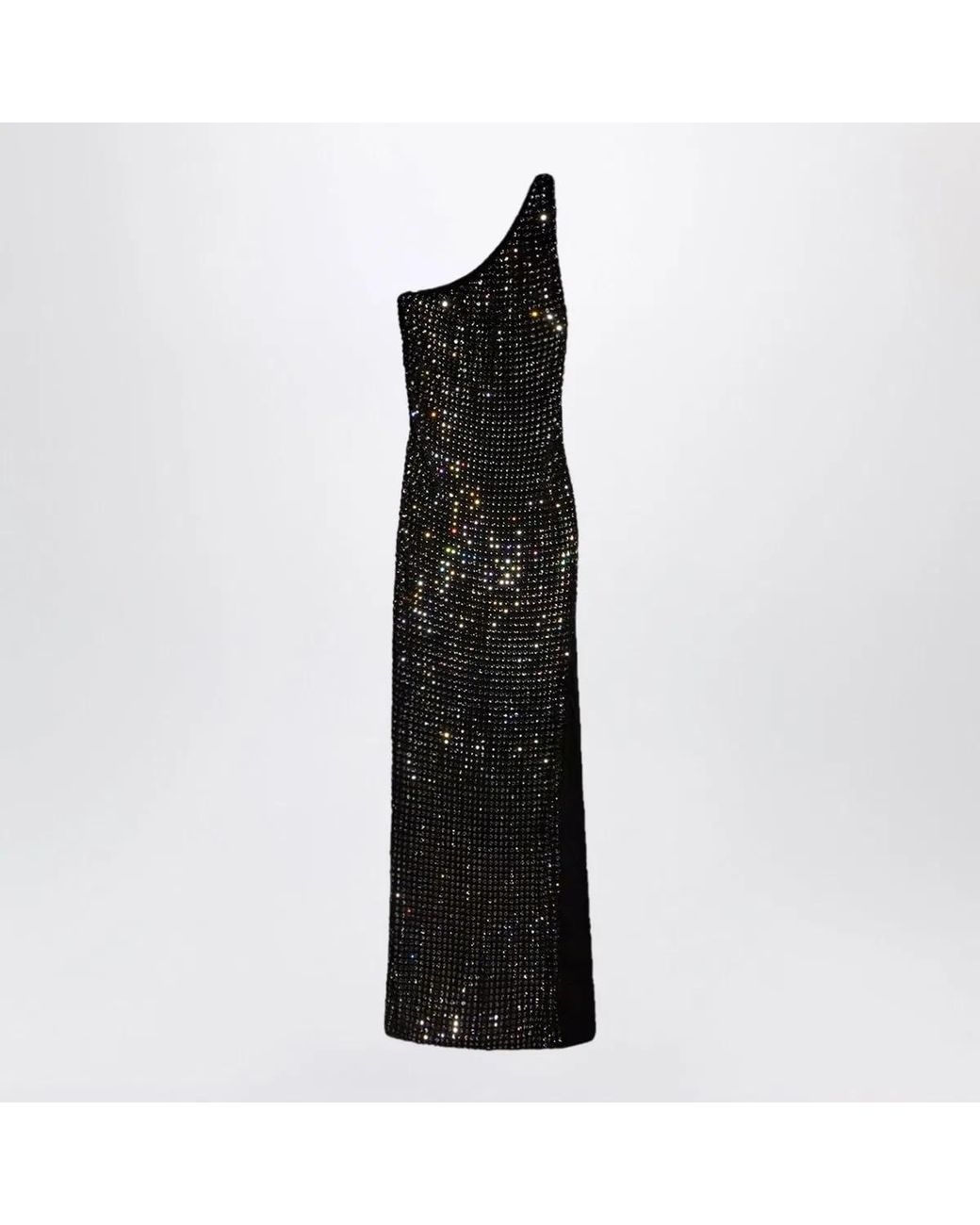 Gucci Black Long Jersey Dress With Crystal Embroidery