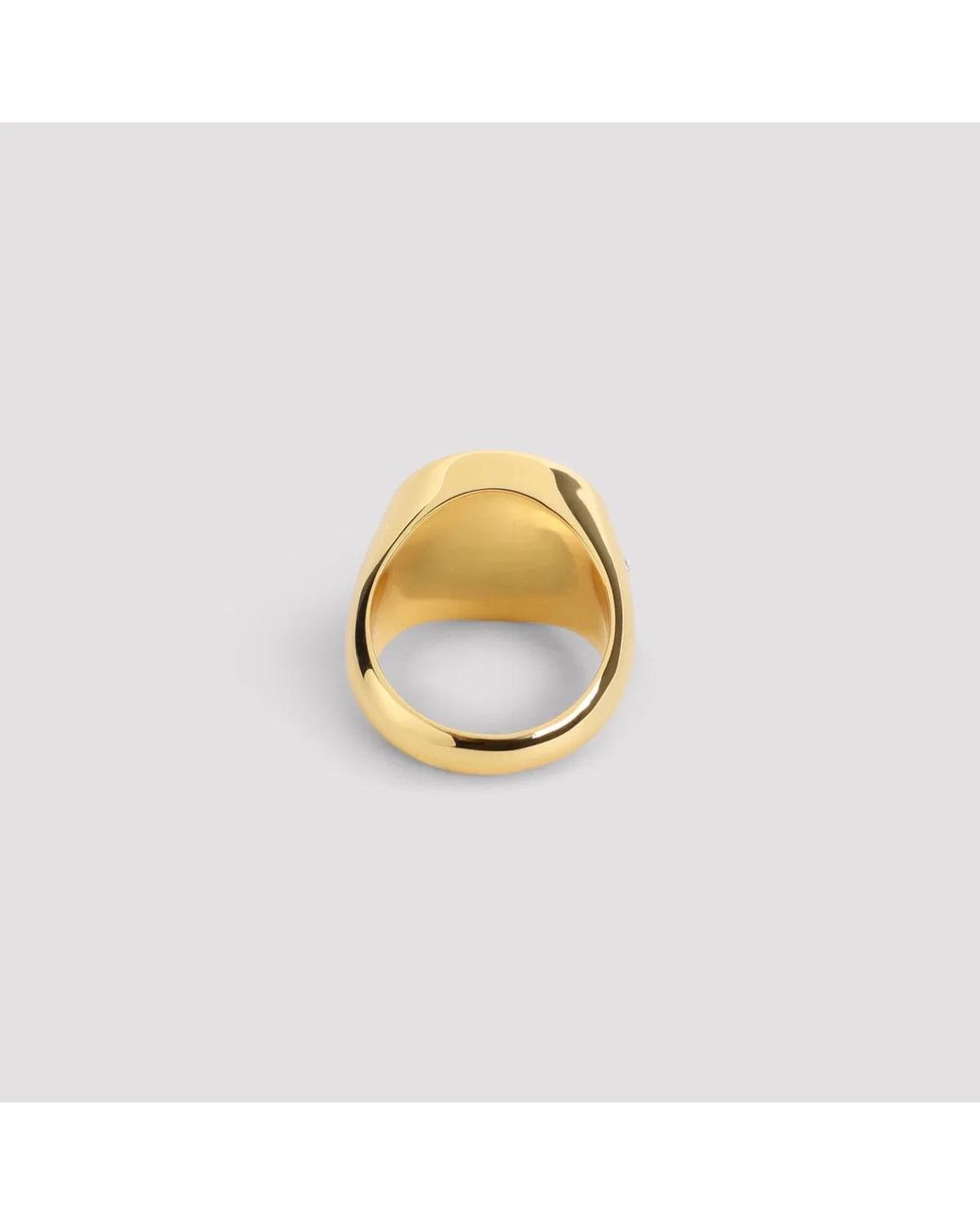 Casablanca White Stone Signet-Tone Brass Ring for men
