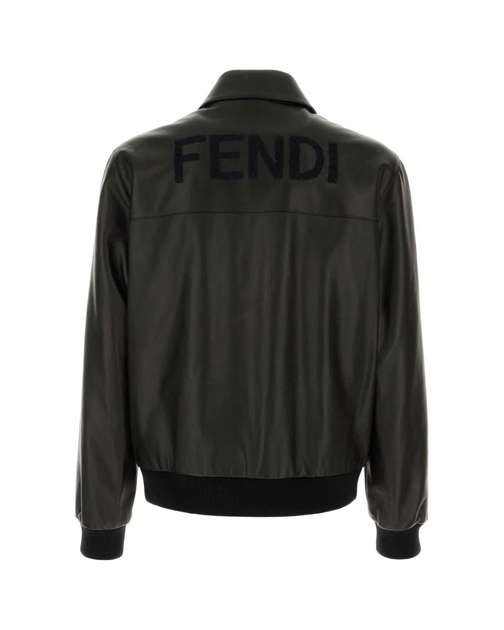 Fendi Black Leather Jacket for men