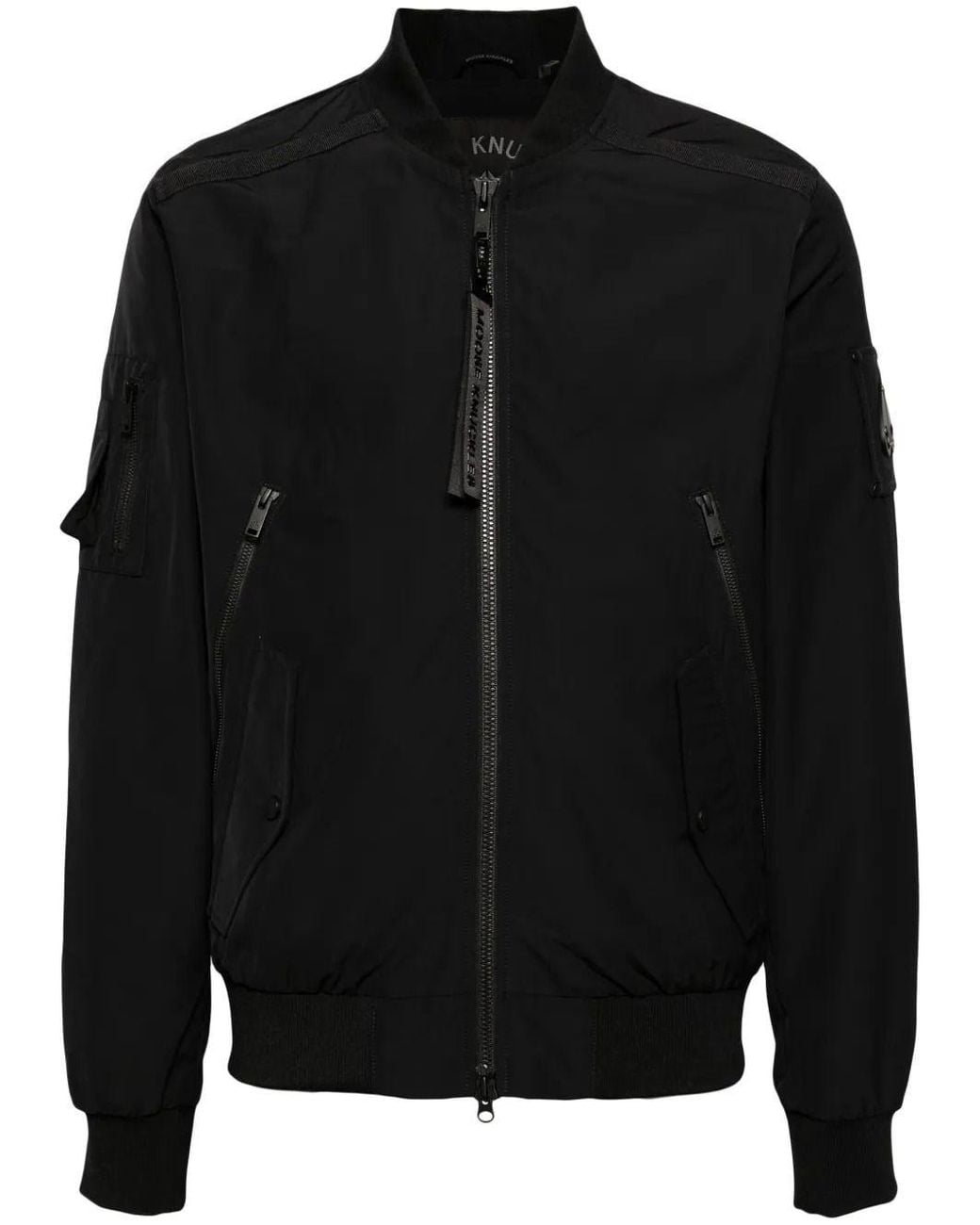 Moose Knuckles Black Courville Logo Bomber Jacket for men