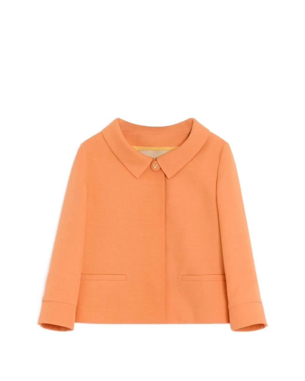 Valentino Garavani Orange Silk Virgin Wool Jacket