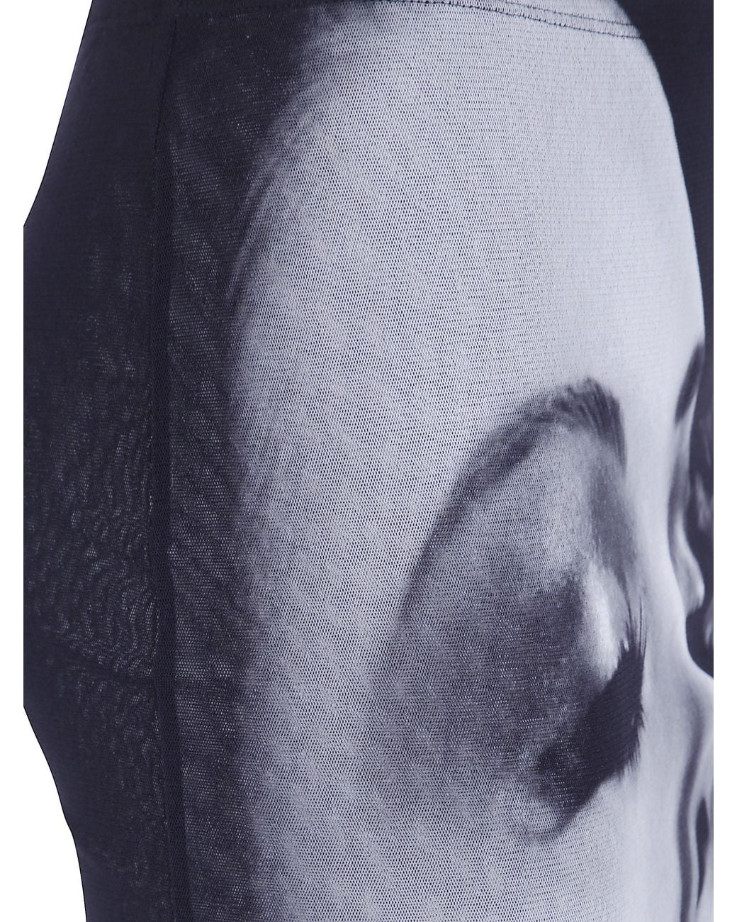 Jean Paul Gaultier Blue Mesh Long Skirt Printed "Smoking