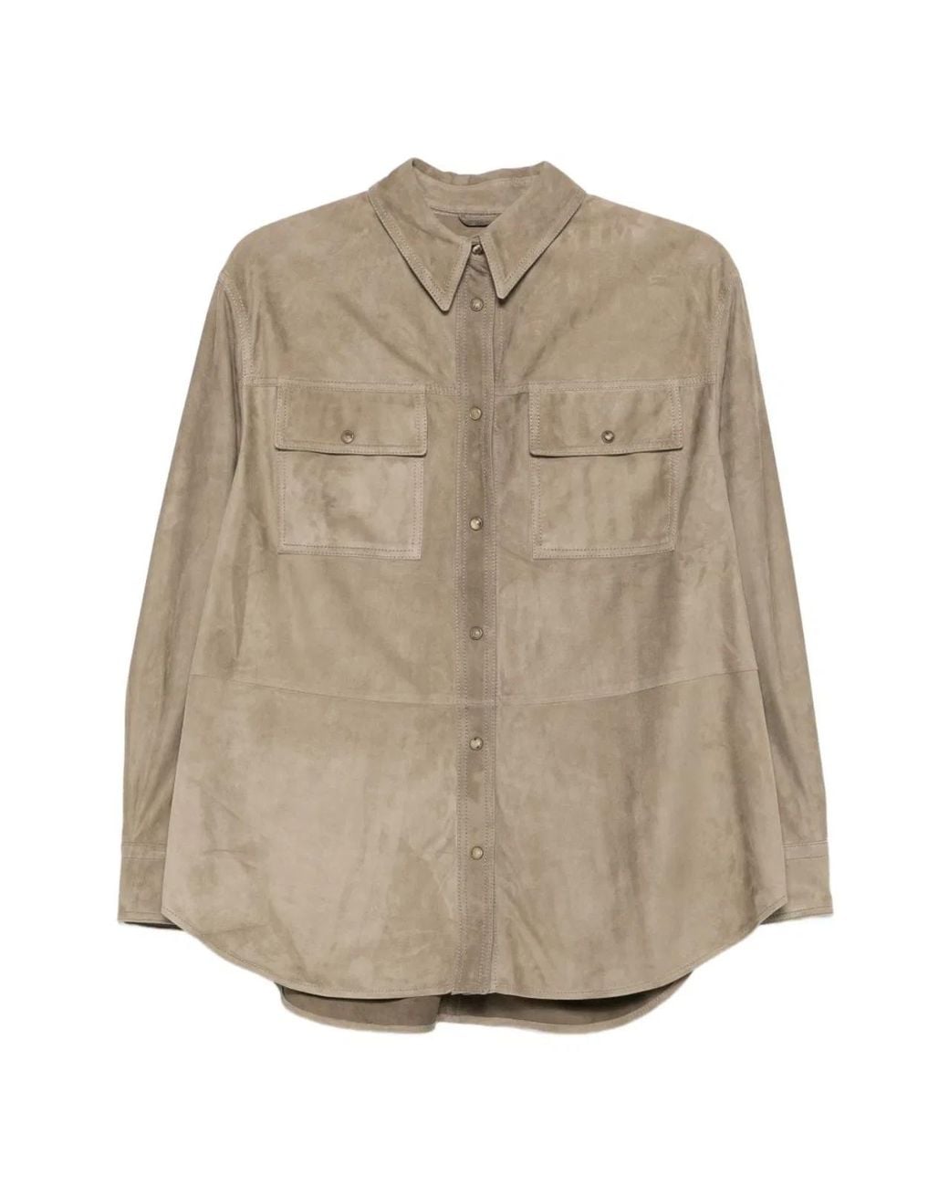 Brunello Cucinelli Natural Leather Shirt