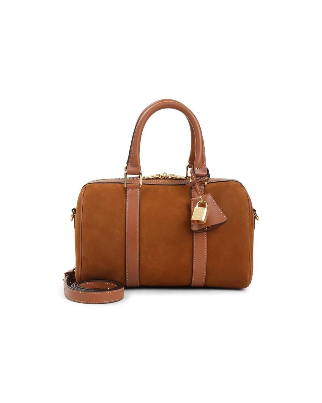 Céline Brown Medium Boston Suede Leather Shoulder Bag