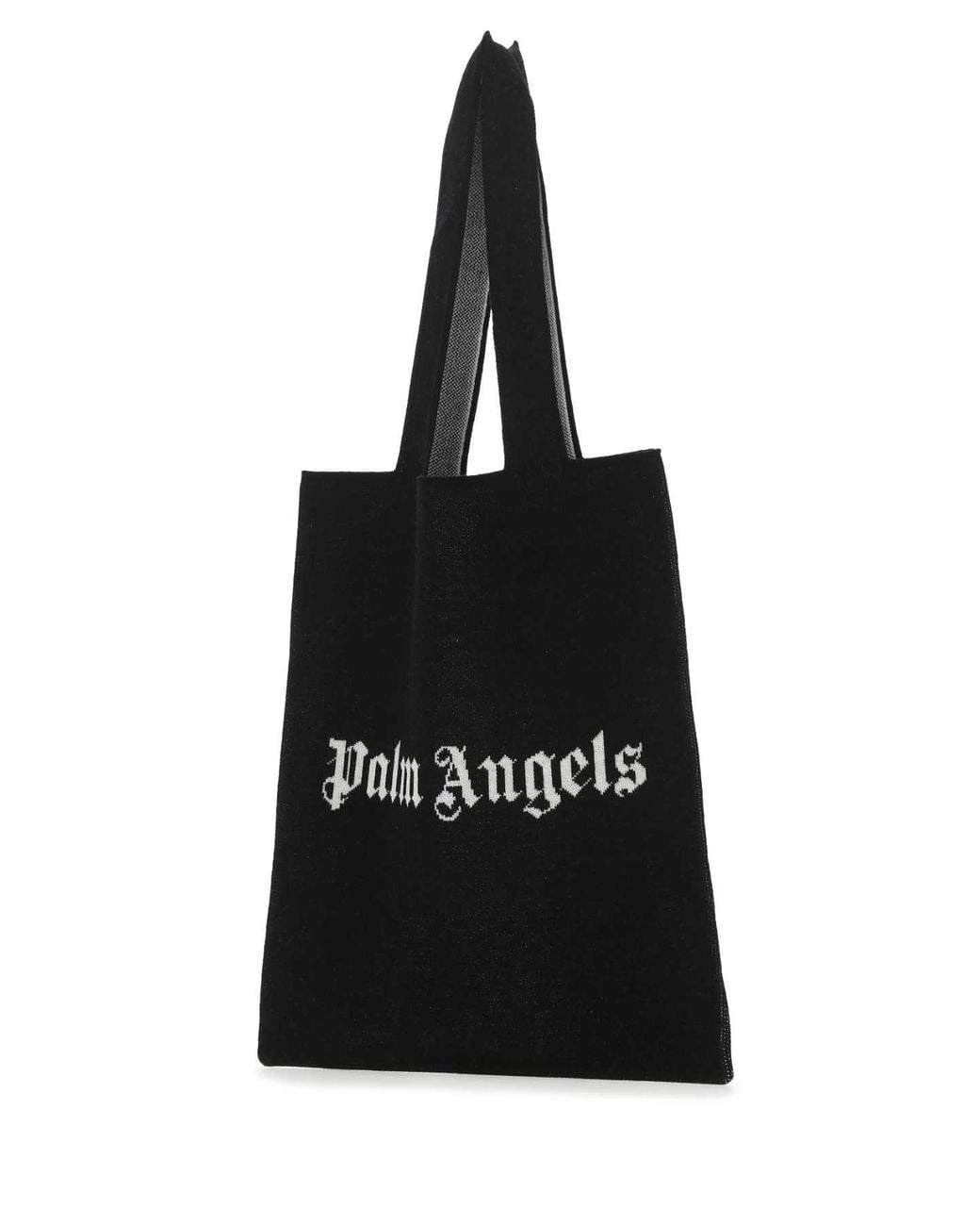 Palm Angels Black Wool Blend Shopping Bag for men