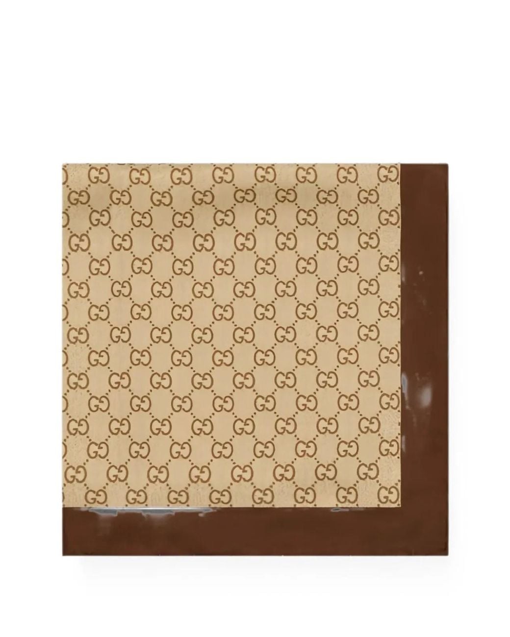 Gucci Natural Patterned Silk Square Scarf