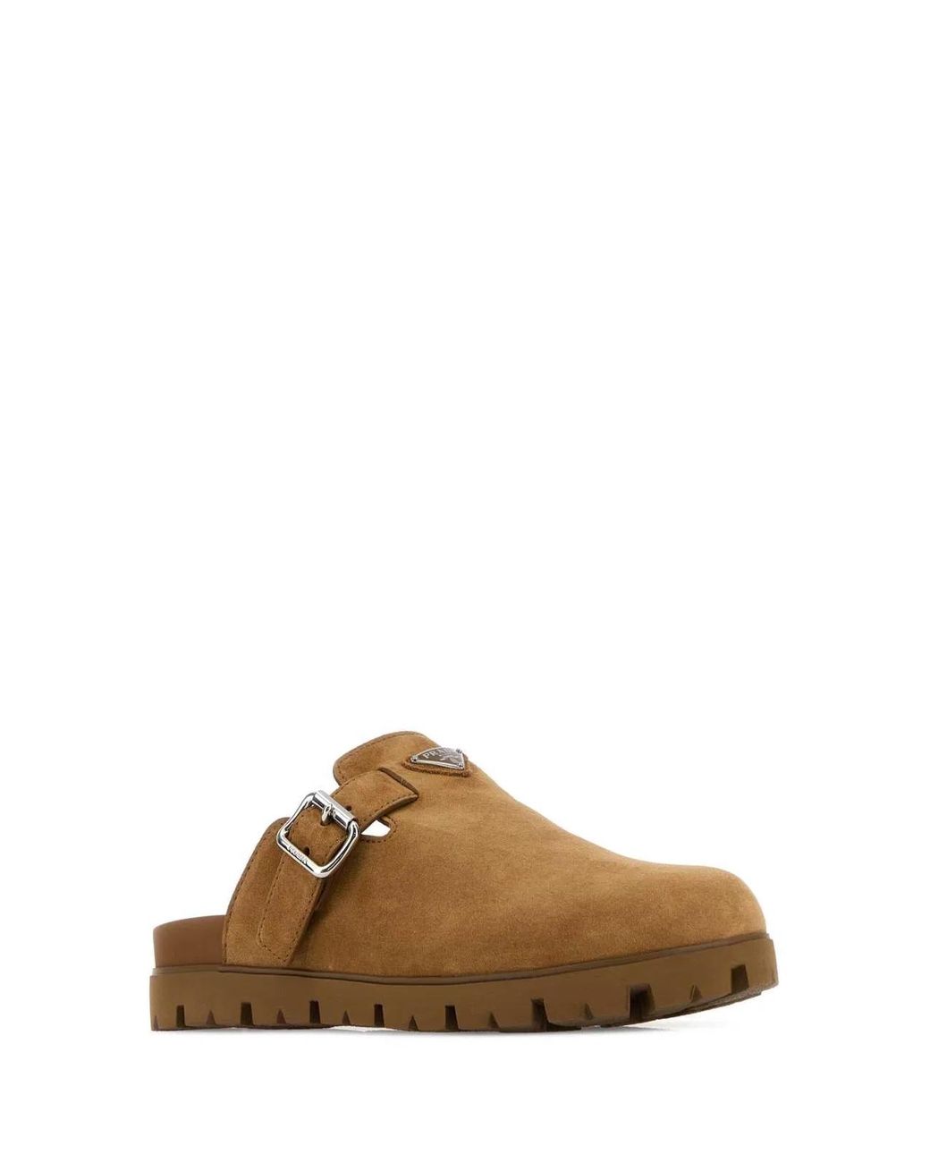 Prada Brown Cannella Suede Sabot for men