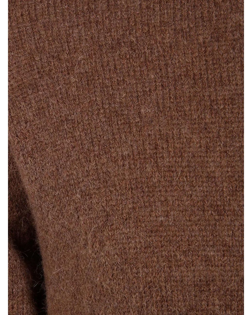 Nuur Brown Long Sleeves Swg Round Neck Sweater for men