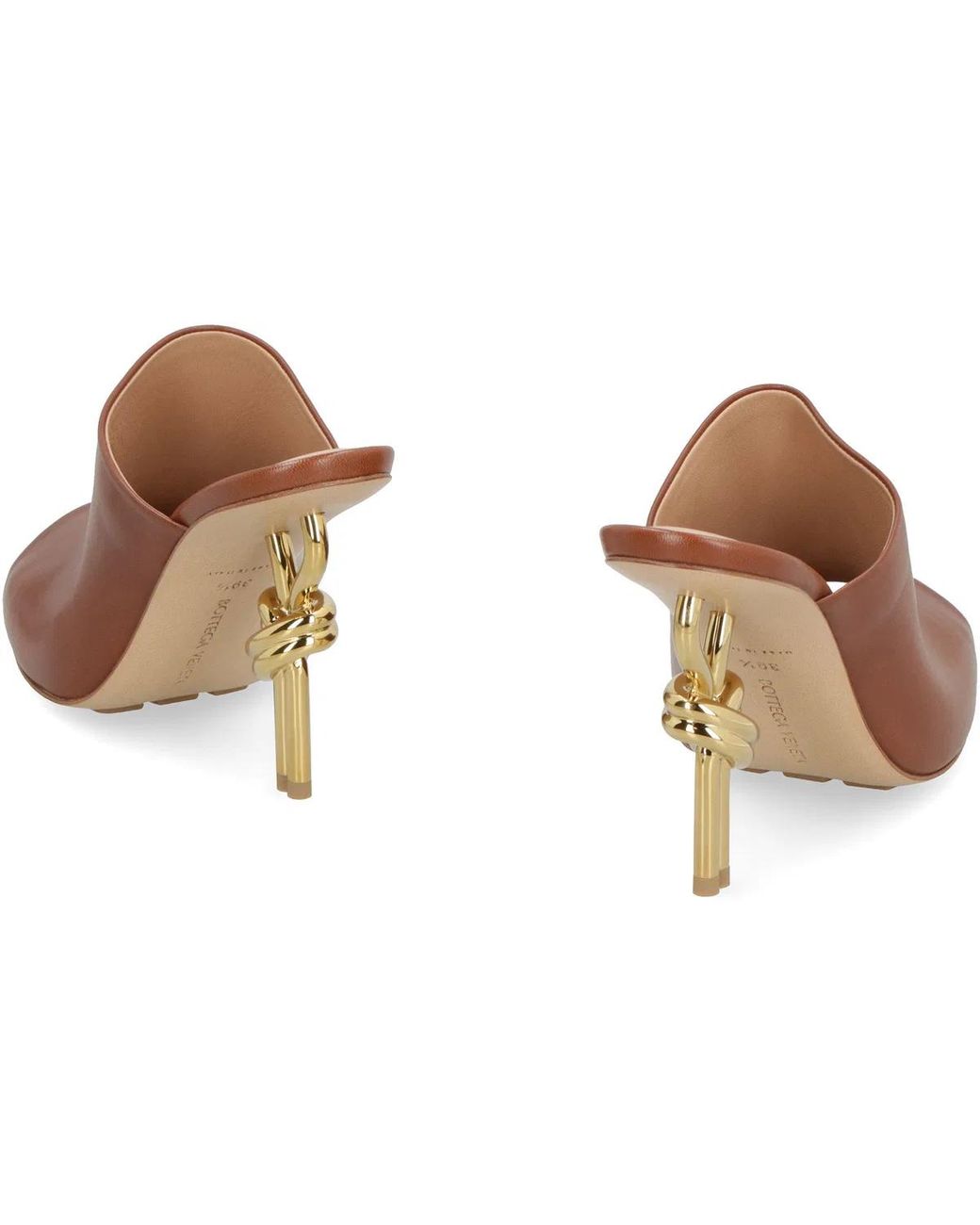 Bottega Veneta Brown Nappa Leather Knot Mules