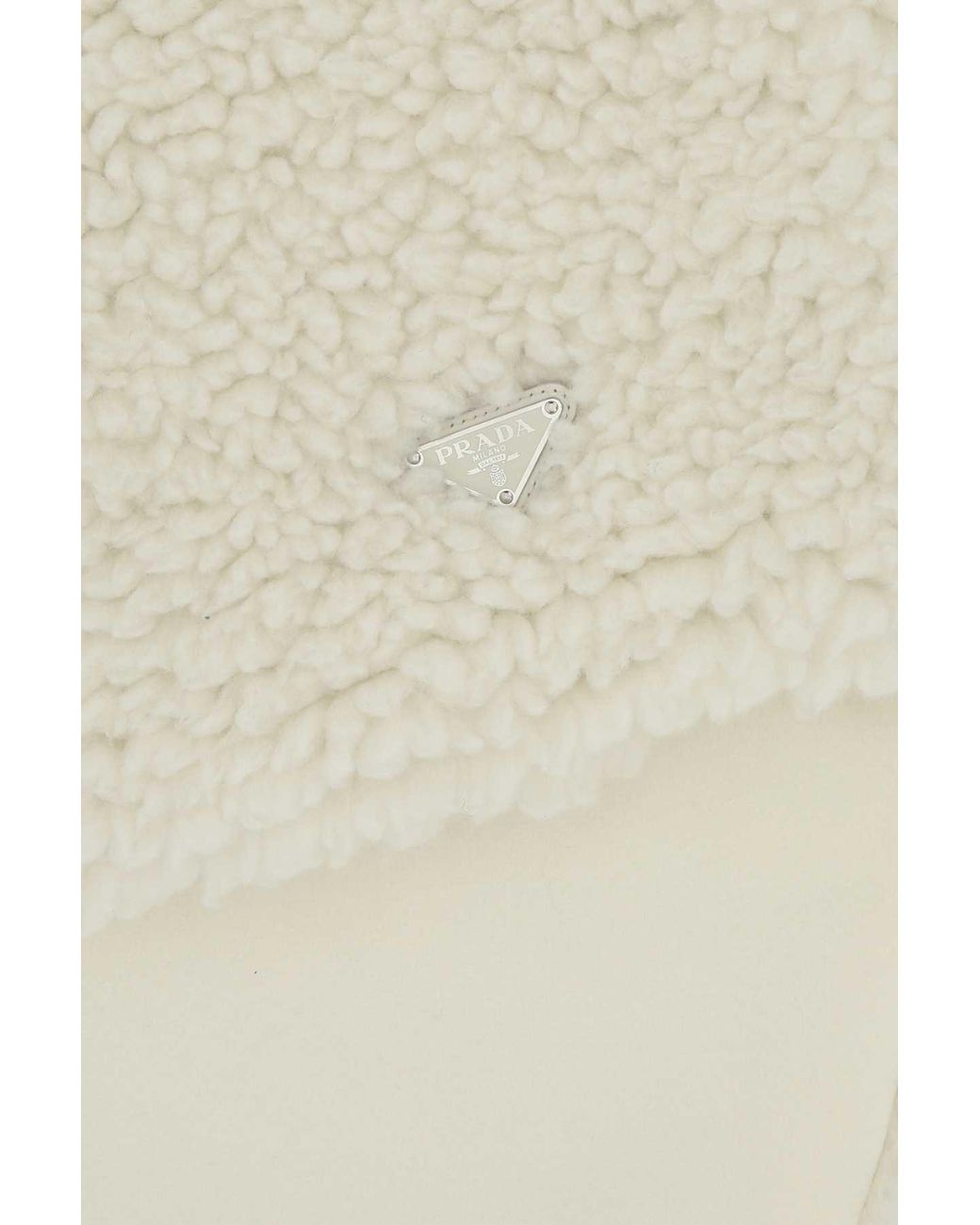 Prada White Ivory Teddy Scarf