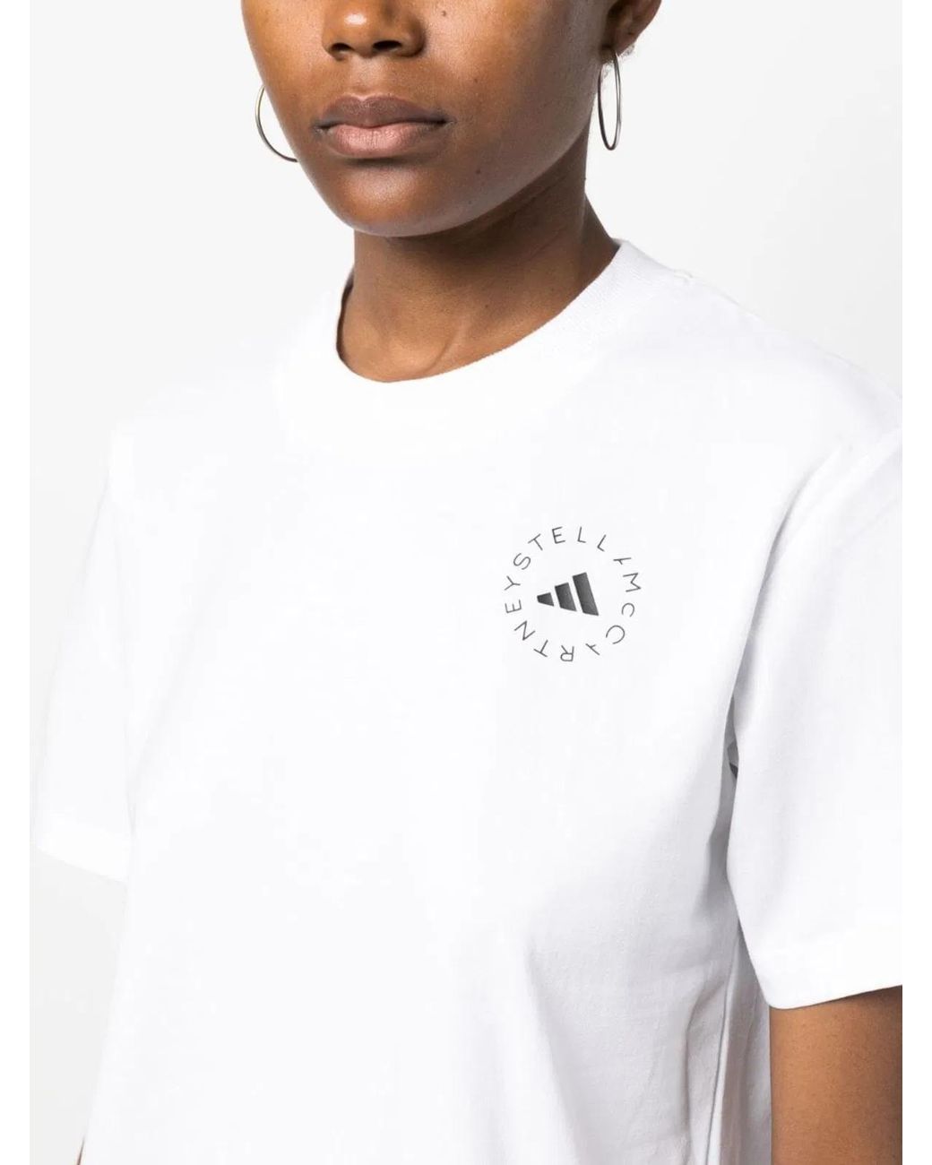 Adidas By Stella McCartney White Adidas By Stella Mccartney Logo Sporty T-Shirt