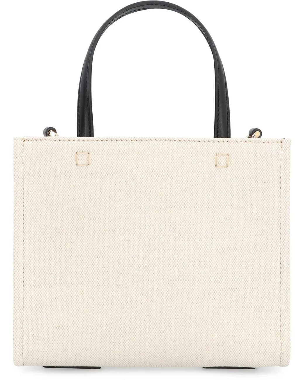 Givenchy Natural Chic Mini Canvas Tote With Leather Accents And-Tone Hardware