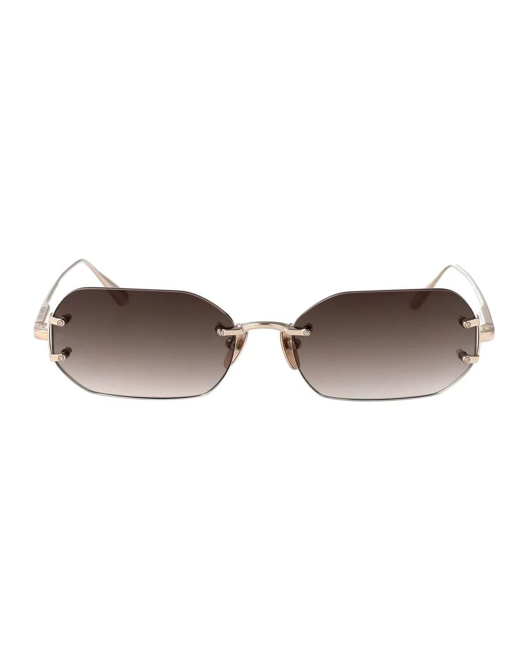 Linda Farrow Brown Lightgold/Mochagrad Titanium Sunglasses