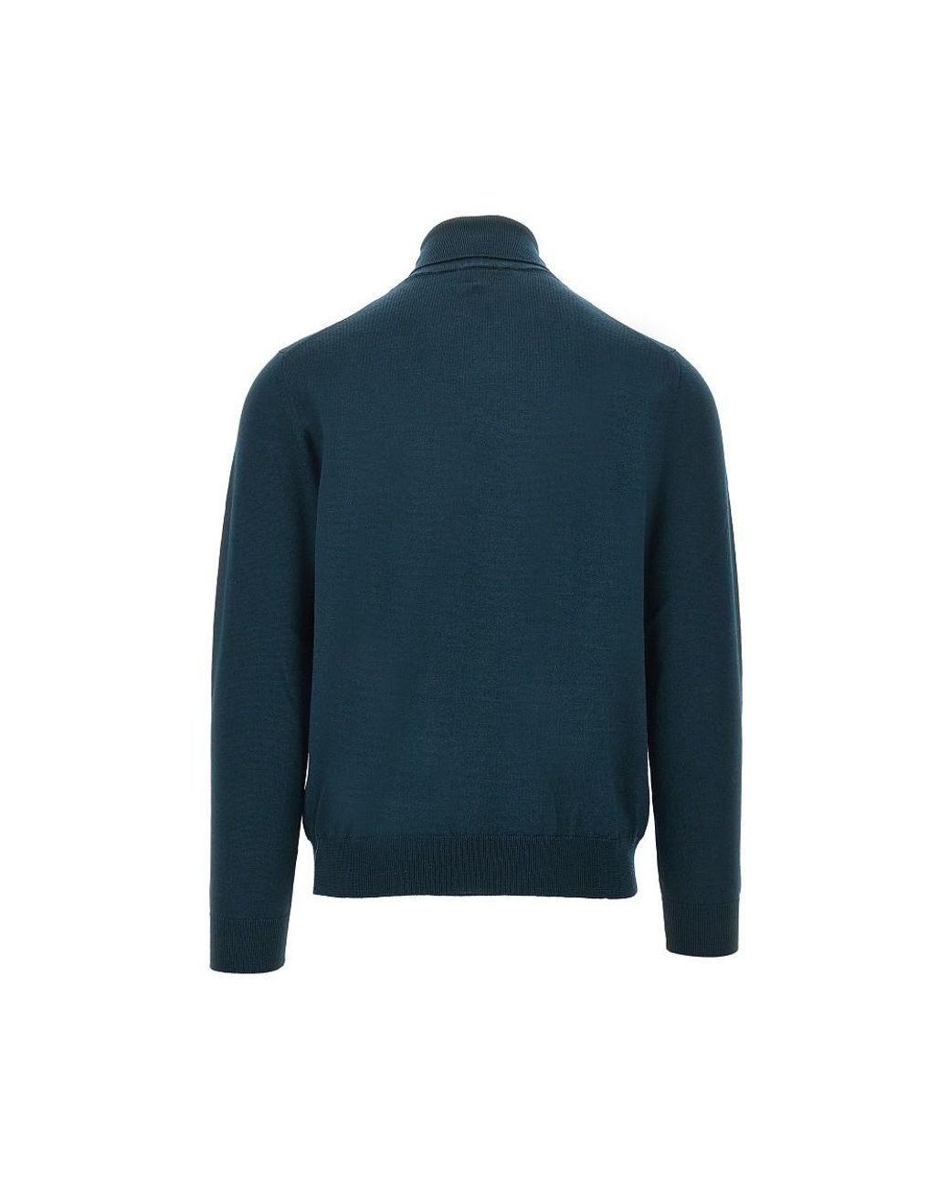 THE PULL Blue Merino Wool Knitted Turtleneck for men