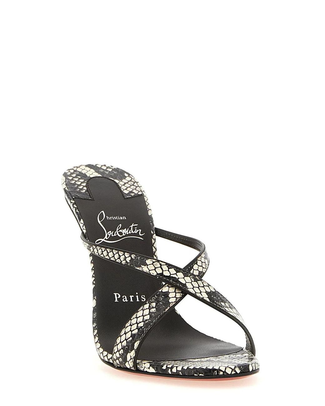 Christian Louboutin Metallic 'Mulazee Cross' Sandals