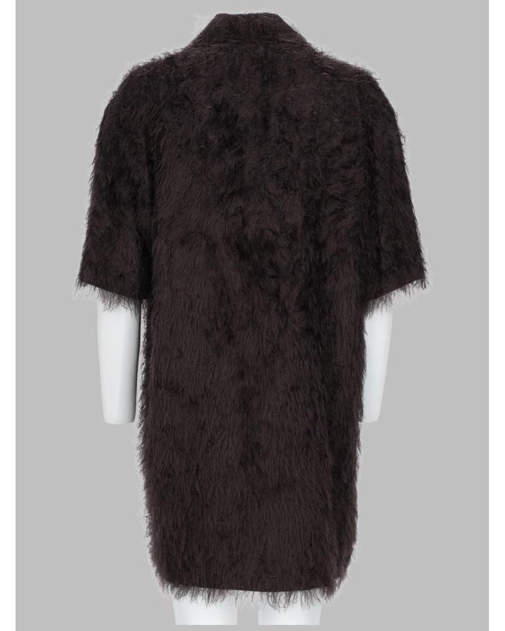 Alysi Black Short Dress Fringes Viscose
