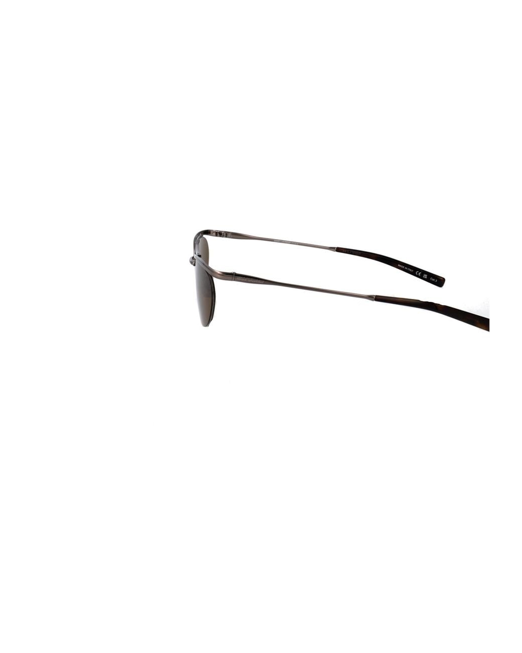 Saint Laurent Brown Ruthenium-Ruthenium- Metal Sunglasses