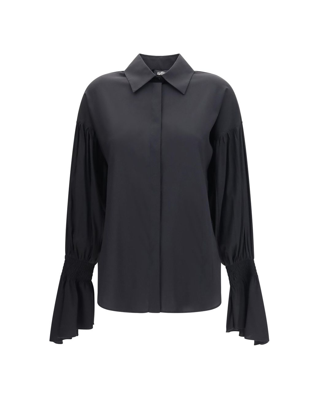 Adidas By Stella McCartney Blue Adidas By Stella Mccartney Silk-Blend Shirt With Bell Sleeves