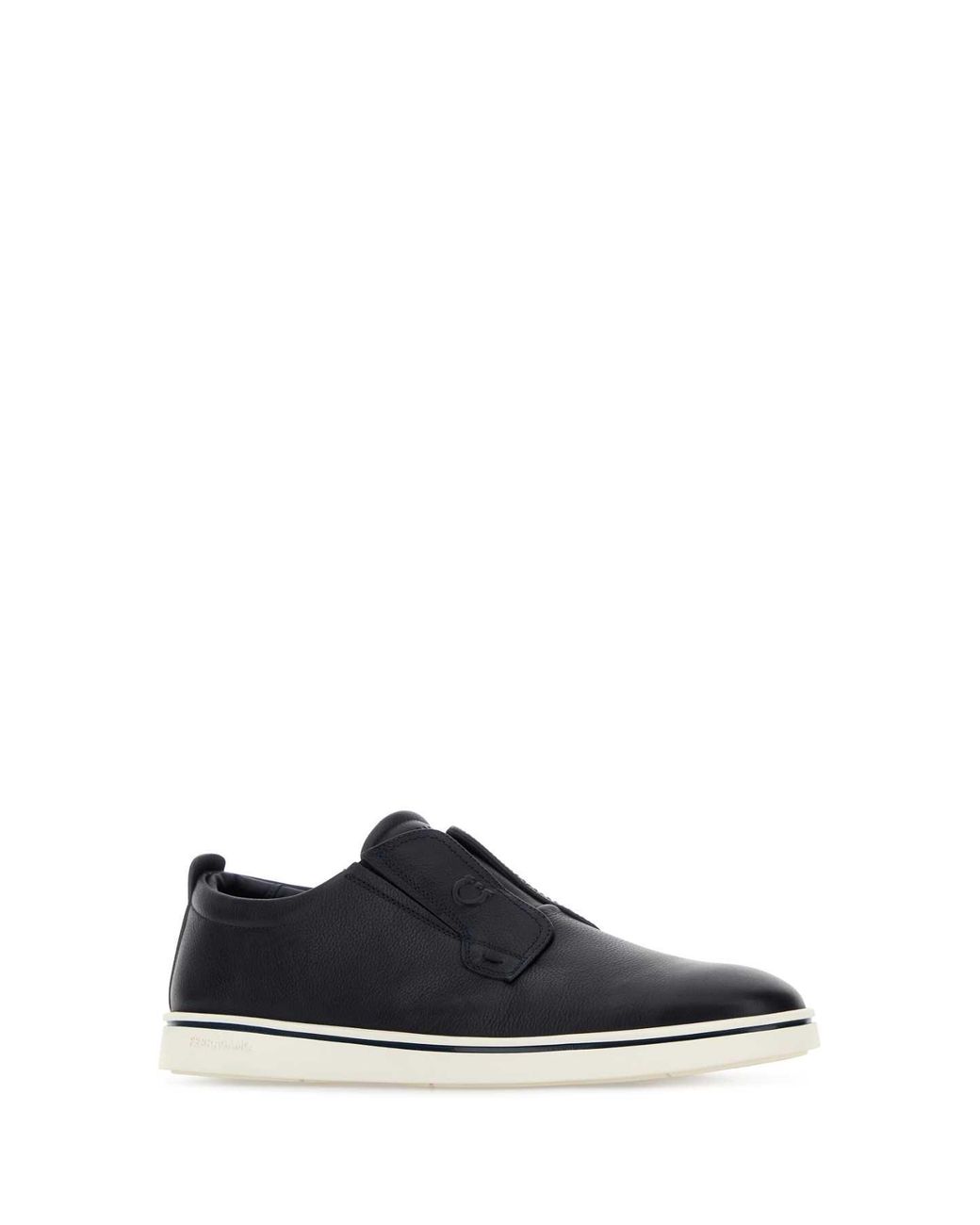 Ferragamo Black Alfie Leather Slip-On Loafers for men