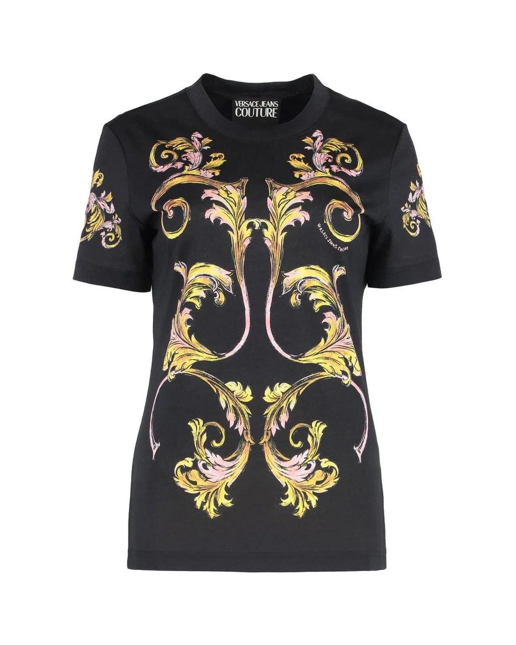 Versace Jeans Couture Black Cotton Crew-Neck T-Shirt