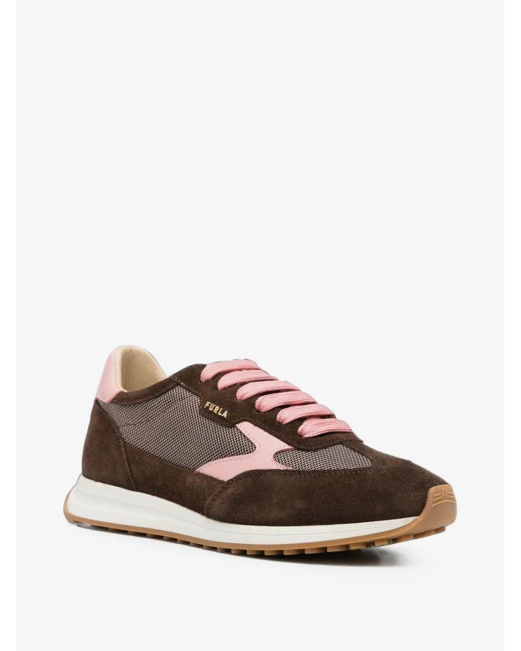 Furla Brown Retro Lace-Up Sneaker