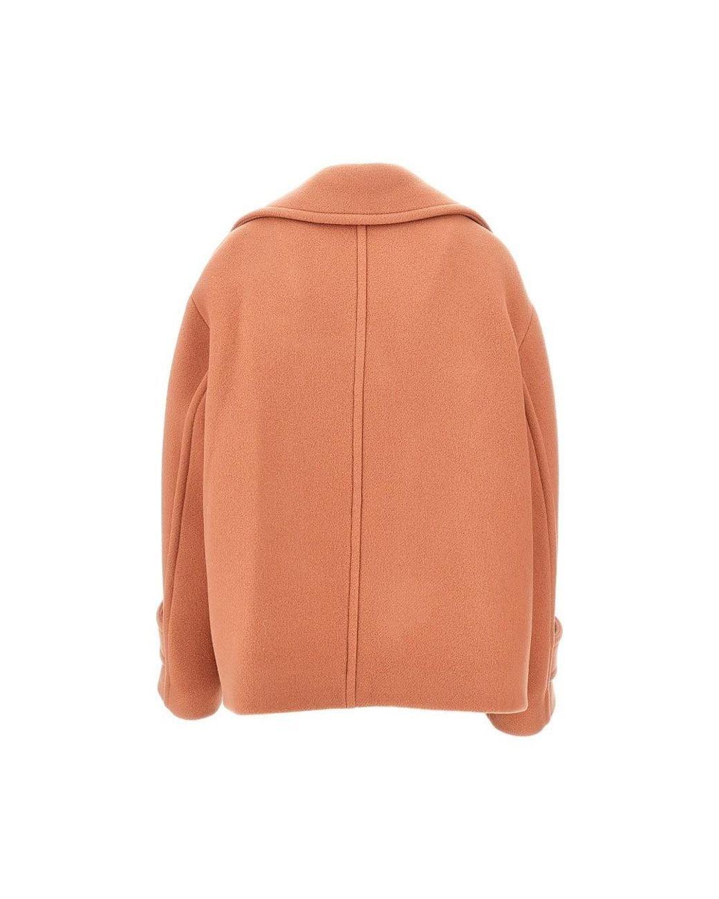 Chloé Orange Oversized Double-Breasted Wool Peacoat