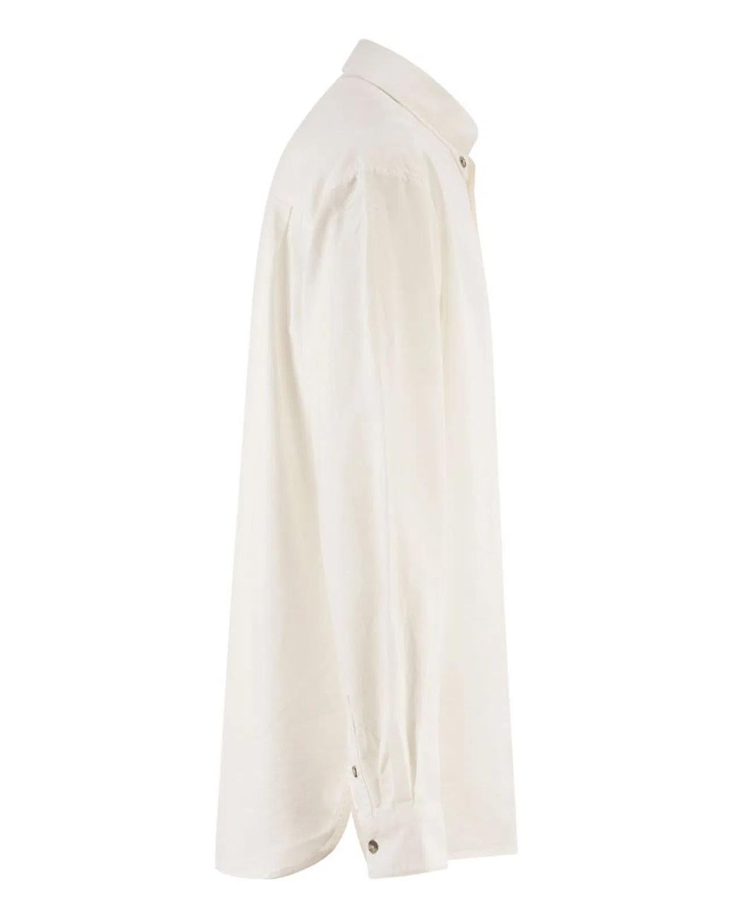 A.P.C. White Cotton Button-Down Shirt With Embroidered Logo for men