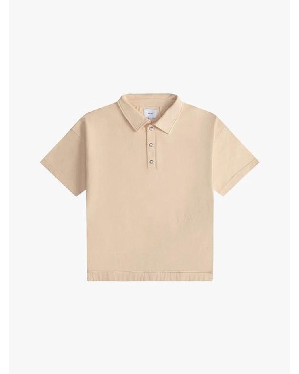 Rhude Natural Pique Snap Short Sleeve Polo T-Shirt for men