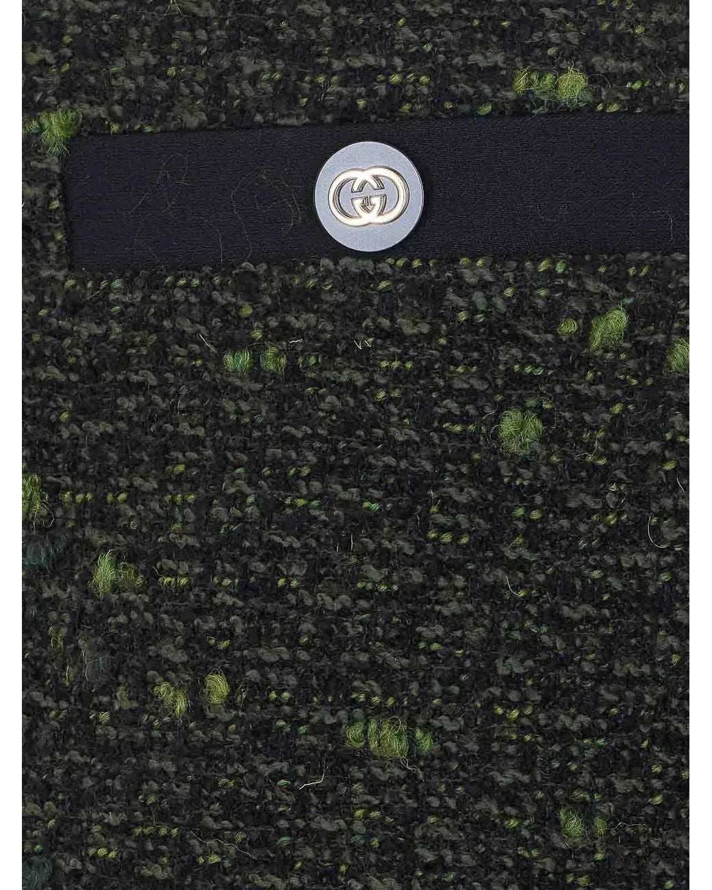 Gucci Black Boucle Wool Mini Skirt
