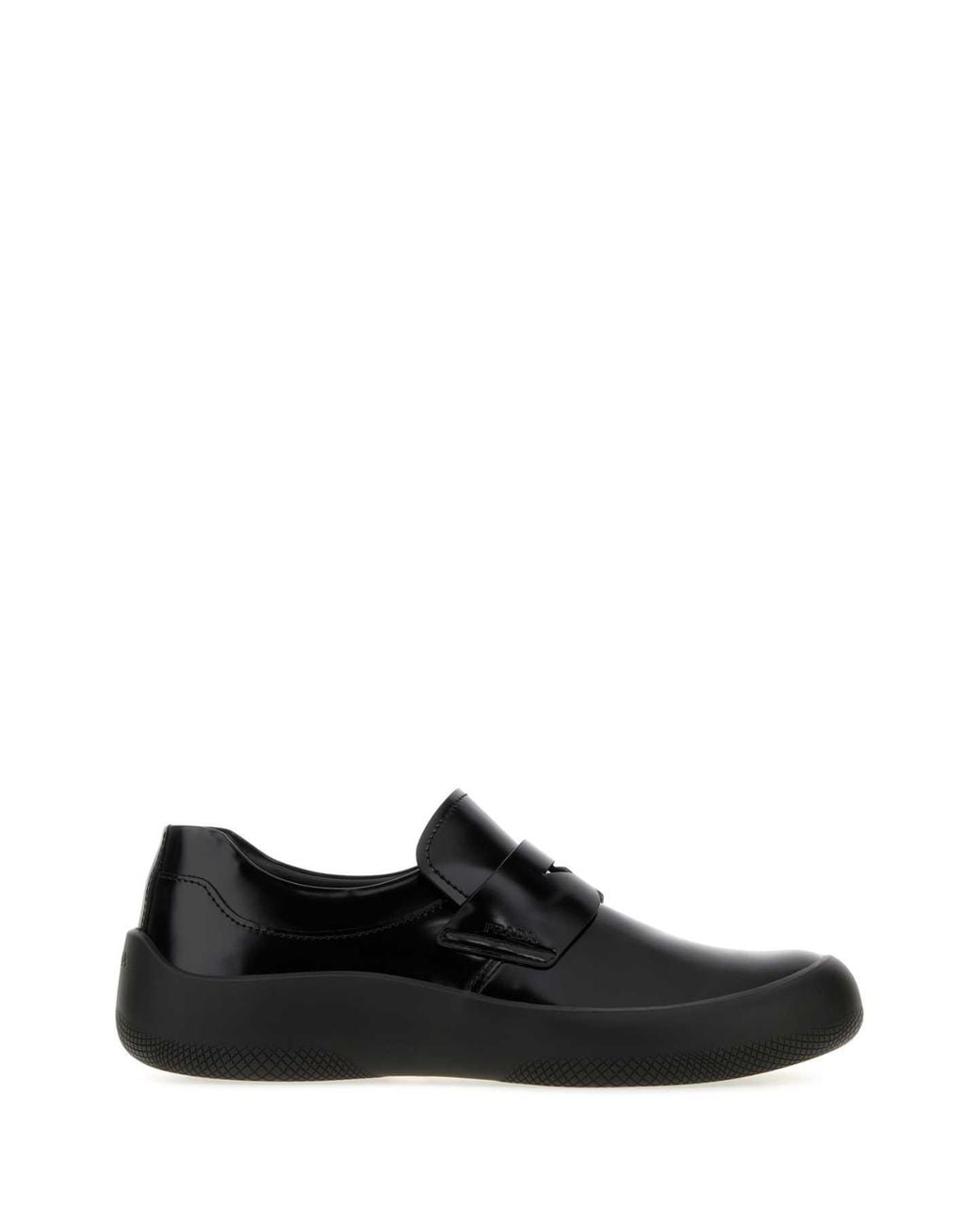 Prada Black Leather Prax Loafers for men