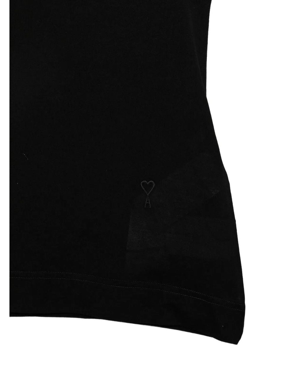 AMI Black Cotton Ami Coeur Tank Top