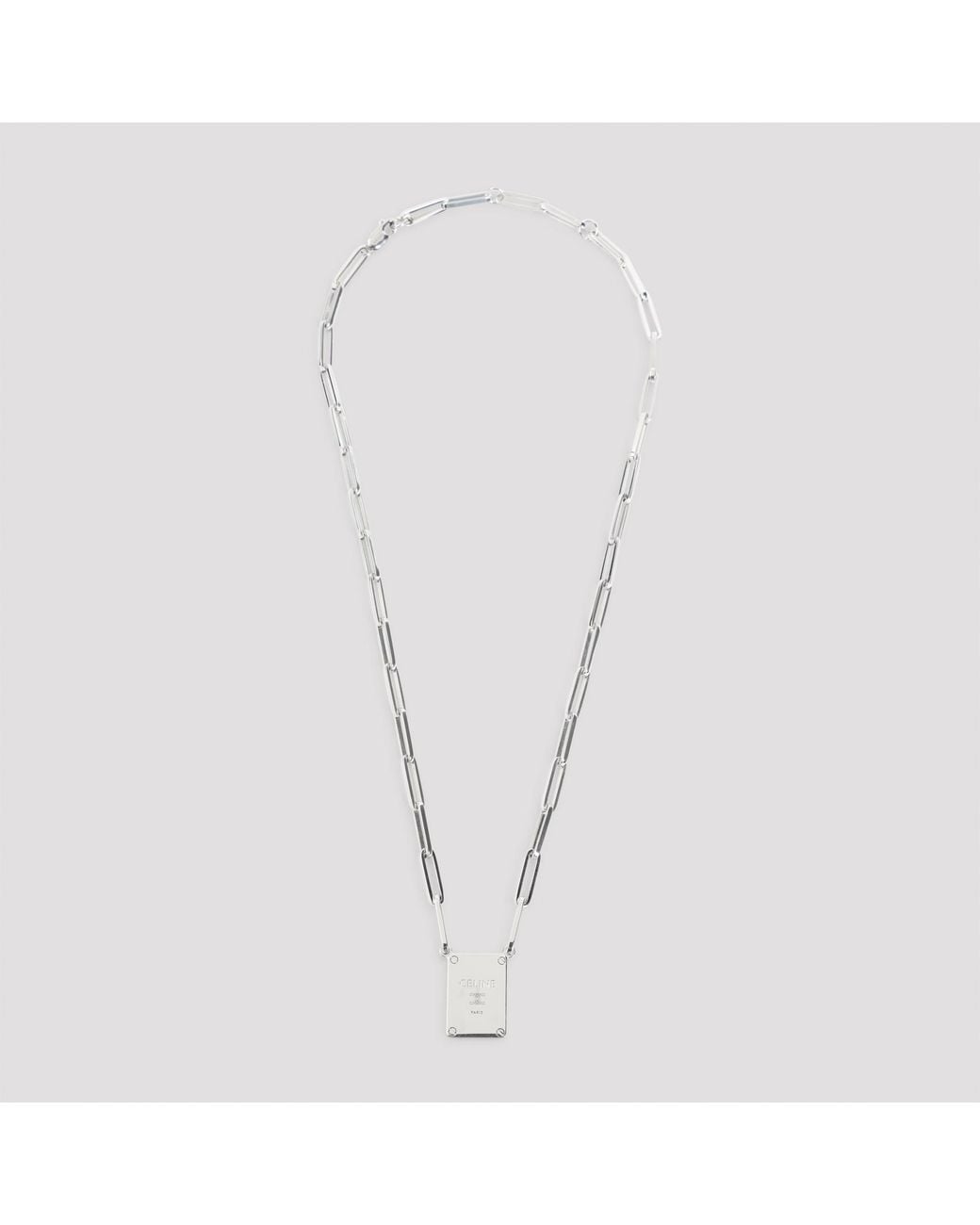 Céline Metallic Tag Necklace for men